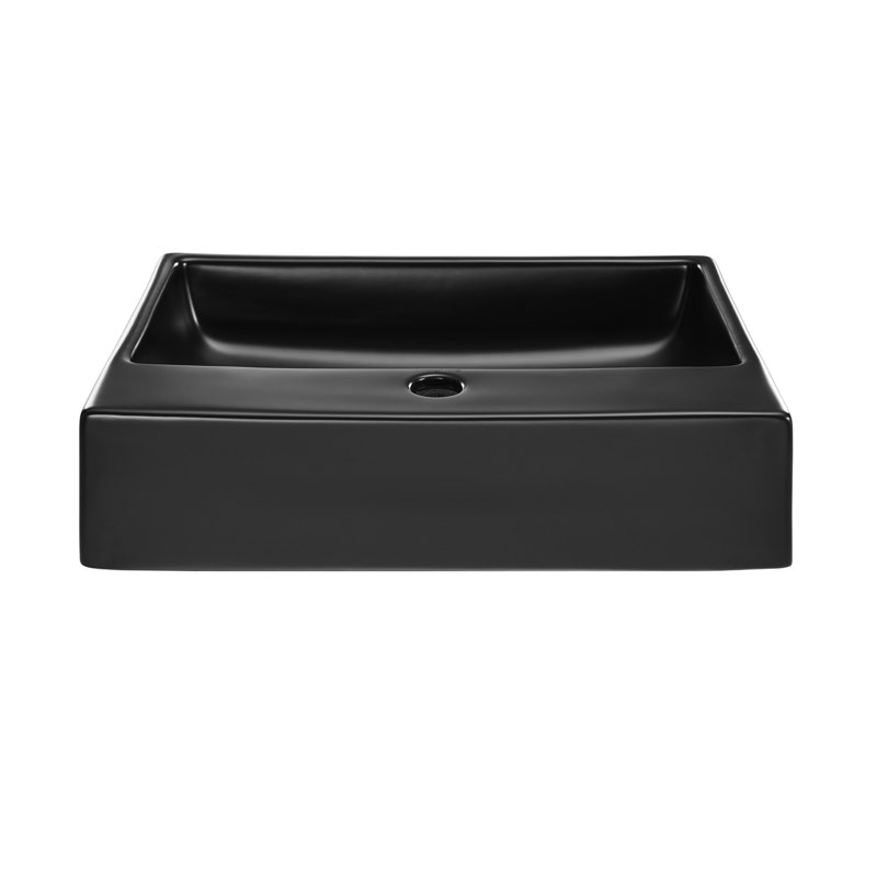 Lavabo vasque rectangulaire en céramique Claire 20, Noir mat