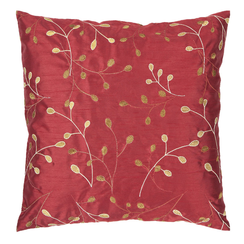 Blossom II 18" Square Embroidered Polyester Pillow Cover