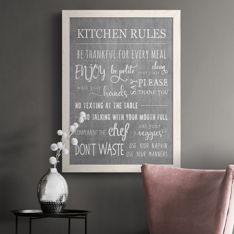 " Neutral Kitchen Rules ", White, 37.5" H x 27.5" W x 1" D