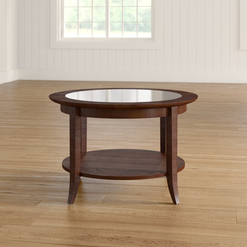 Wilfredo Round Solid Wood Coffee Table in Chocolate Oak