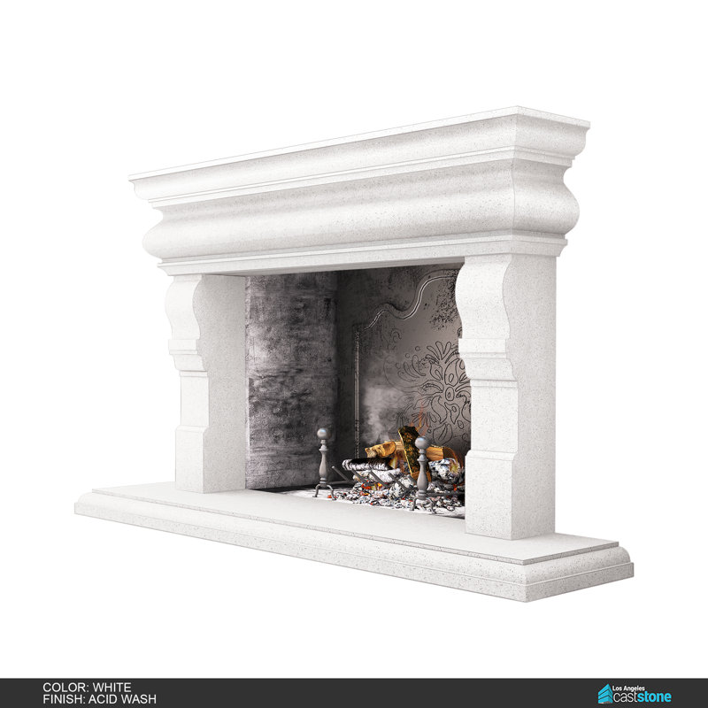 Tigran II Fireplace Surround, Acid Wash White