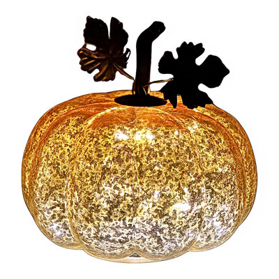 Mercury Glass Pumpkin Lights With Timer – Fall Halloween & Thanksgiving Table Decor, Led Decorative Pumpkins