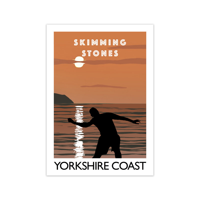 Skimming Stones Yorkshire Coast by Richard O'Neill - Print, 59.4 cm H x 42 cm W x 3 cm D