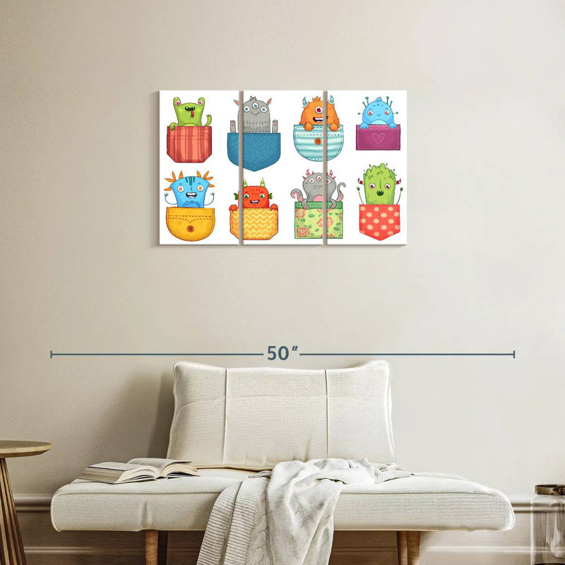 Ashelle Pocket Monsters, 20" H x 33" W
