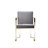     Pangea Home Dexter Upholstered Modern Velvet Arm/Dining Chairs – Indoor Arm Chairs with Gold or Silver Steel Legs- Dining Room, Bedroom, Living Room Chair - Gray Velvet with Gold Legs-42886274