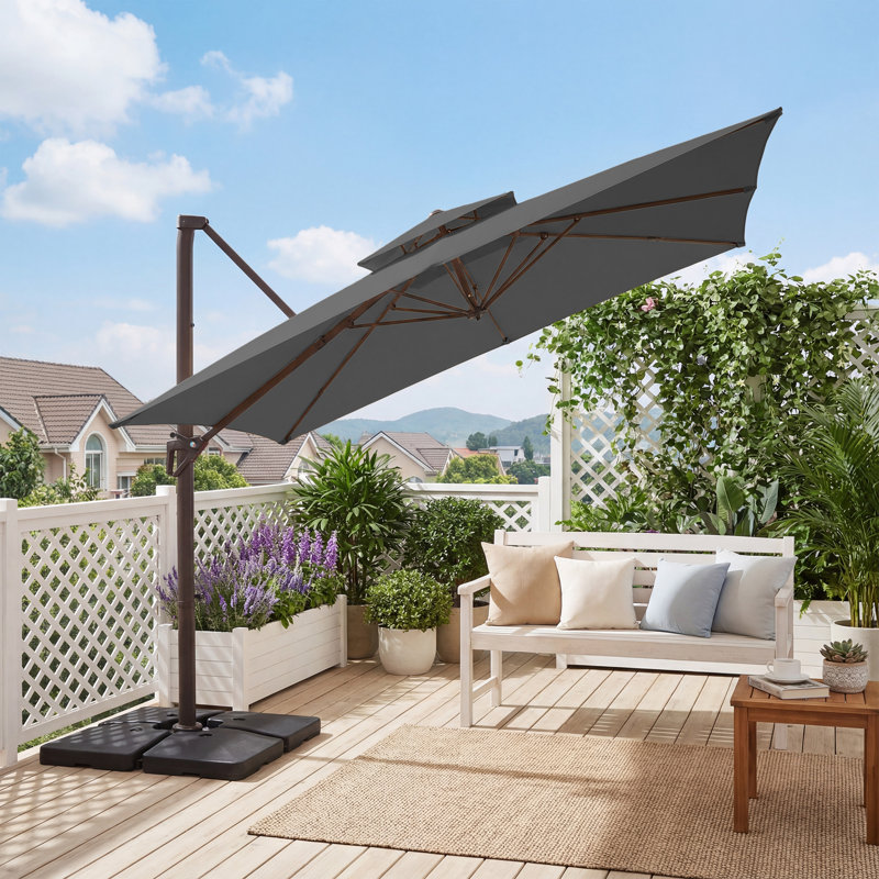  Parasol en porte-à-faux 9 pi, Gris clair