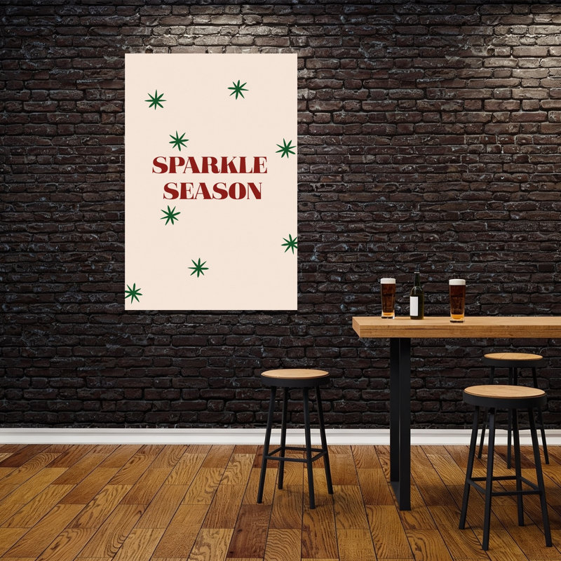 Season Stars Minimalist Modern Abstract Winter Landscape Wall Art Print by Treechild - Wrapped Canvas Print