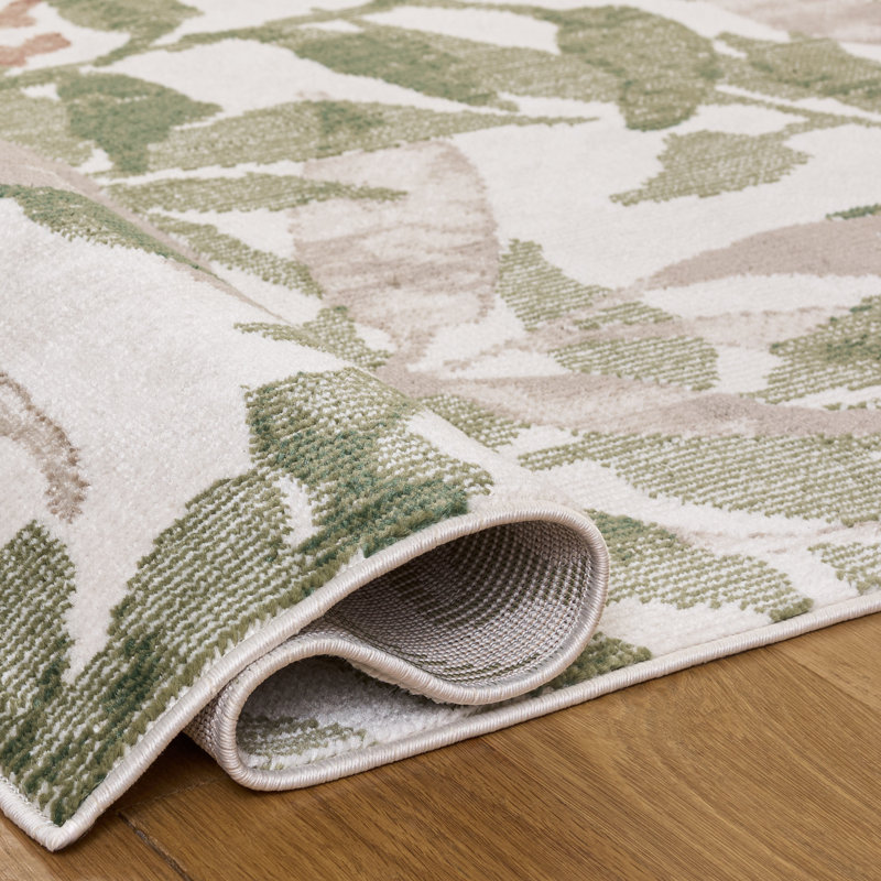 Tapis intérieur/extérieur à motif floral Utopia 800, Rectangle 5 pi 3 po x 7 pi 6 po
