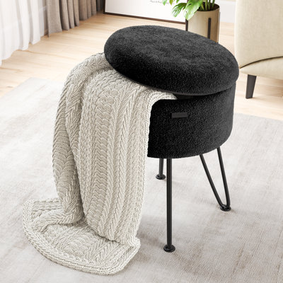 Modern Round Storage Ottoman Side Table