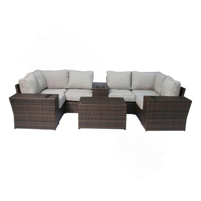 Ensemble de conversation pour 4 personnes avec coussins de patio pré-assemblés
