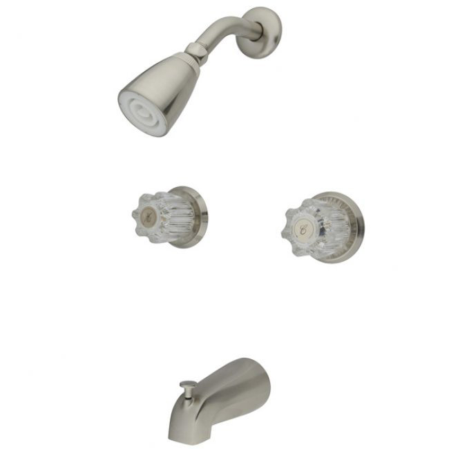 Diverter Tub and Shower Faucet, Polished Chrome