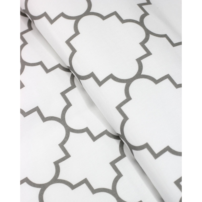 Lattice Geometric Shapes Duvet Cover, Gray, Twin/Twin XL