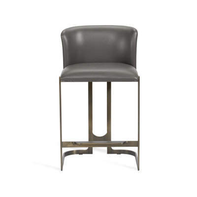 Banks Upholstered Stool with Metal Frame