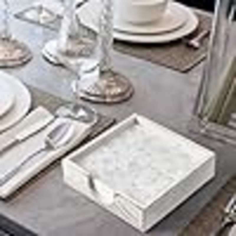 Porte-serviettes de table pour table, porte-serviettes en bois d'acacia pour serviettes de table en papier, Blanc rustique