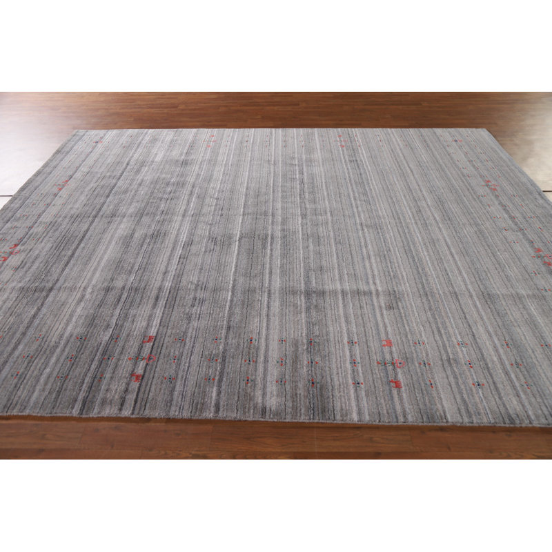 Tapis oriental rayé Gabbeh 8 x 10