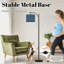 Lampe sur pied à arc avec abat-jour ajustable Corde marine blanche à rayures foncées Lampe sur pied 3 températures de couleur à intensité variable avec interrupteur au pied pour la chambre à coucher