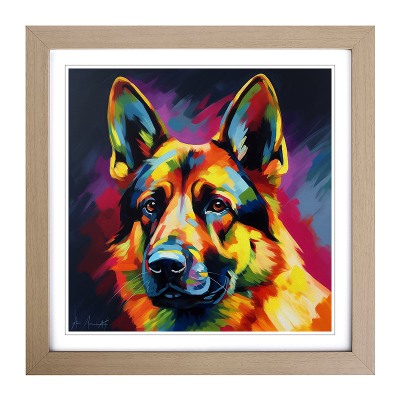 1 Piece Single Picture Frame Wall Art, Oak