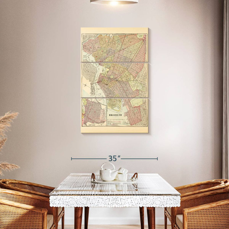 Aliaz Map Of Brooklyn, 45" H x 28" W