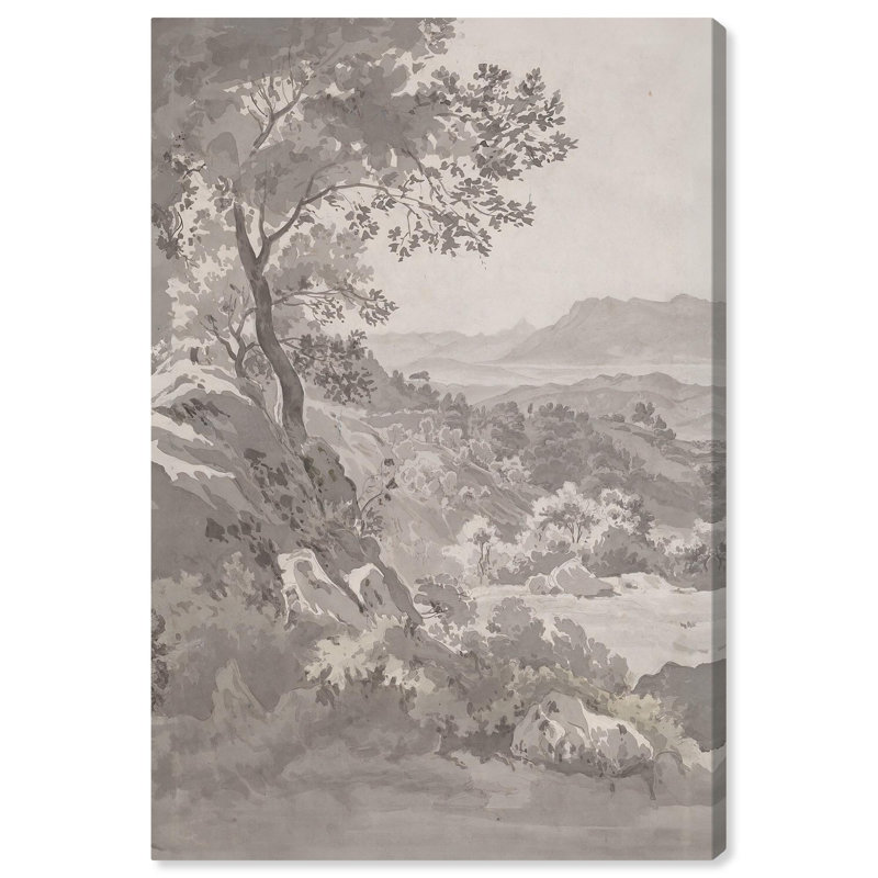 Gray Landscape Wrapped Canvas Art, 24" x 16"