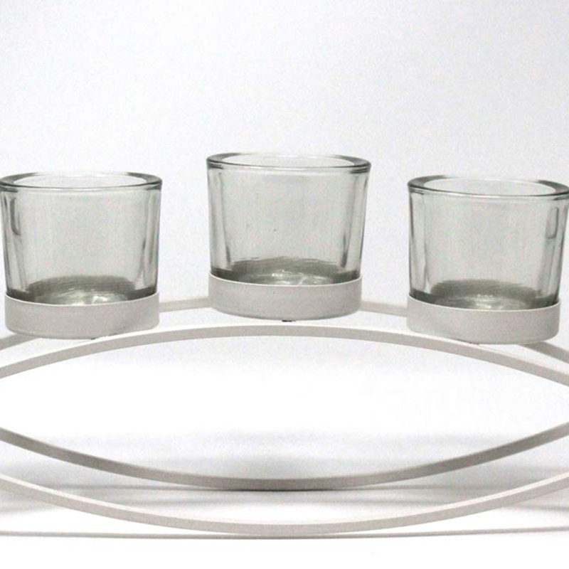 Modern 5-cup Candle Holder For Home Decor, White