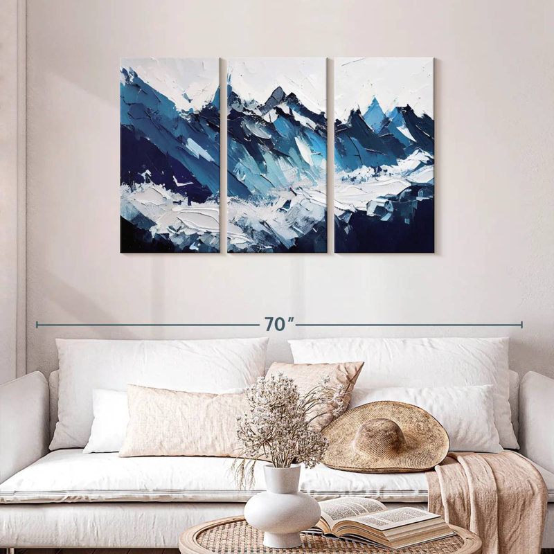 Avery, montagnes bleues abstraites, H 28 po x l 45 po