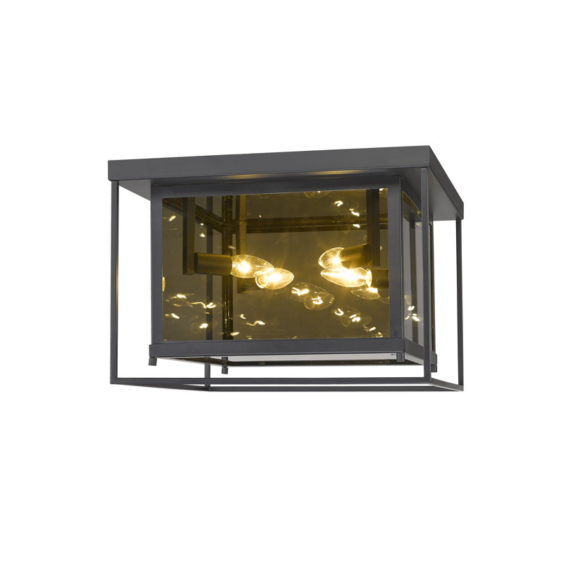Plafonnier carré à 4 lumières avec lanterne 16 po