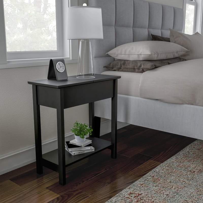 Shumate Narrow End Table - Slim Console with Storage Compartment and Lower Shelf for Living Room, Hallway, Entryway and Small Spaces