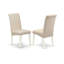 Cet ensemble de salle à manger 5 pièces comprend une table de salle à manger rectangulaire avec Dropleaf et 4 chaises Parson rembourrées en lin crème, blanc lin-1097663564-1097663566-1097663601
