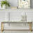 Floral Upholstered Gold Bench-130019689