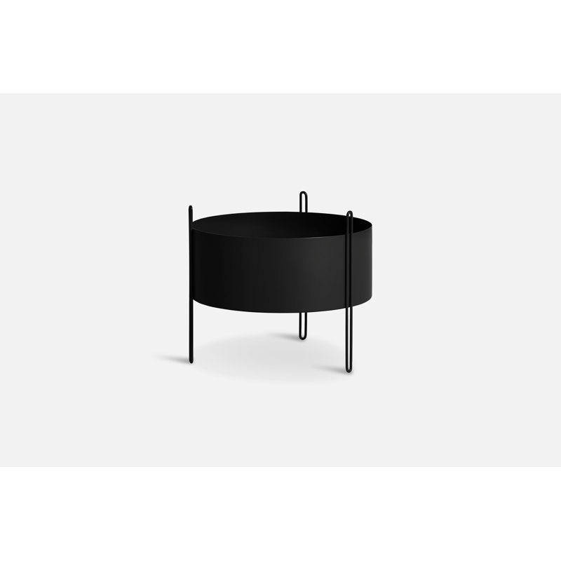 Pidestall Planter (Small), 21.70'' H x 15.70'' W x 15.70'' D, Black