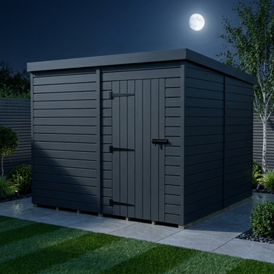 Total Sheds 7ft x 8ft Composite Pent Garden Shed - Single Door - No Windows - EPDM Rubber Roof - UK Manufactured