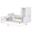 Lit plateforme en bois avec tiroirs, tablettes, bureau et garde-robe-390039643