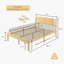 Structure de lit double en bois massif robuste de 14 po avec tête de lit, support à lattes en métal, assemblage facile-50333032