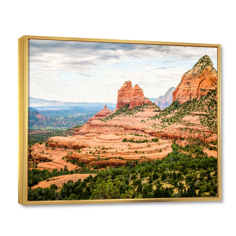 «Beautiful Shot Sedona Arizona», reproduction, H 30 po x l 40 po x P 1,5 po, Cadre flottant doré