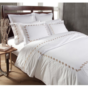 Scroll Egyptian-Quality Cotton Geometric Shapes Duvet Cover