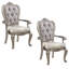 Chaise avec accoudoirs en velours capitonné Hristina