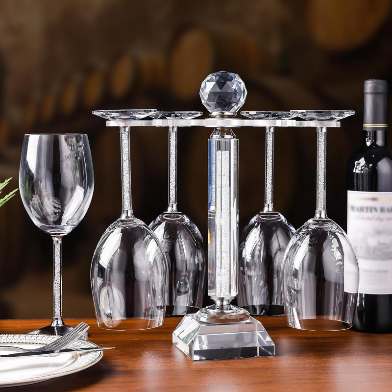 Crystal Glass High Footed Cup Holder