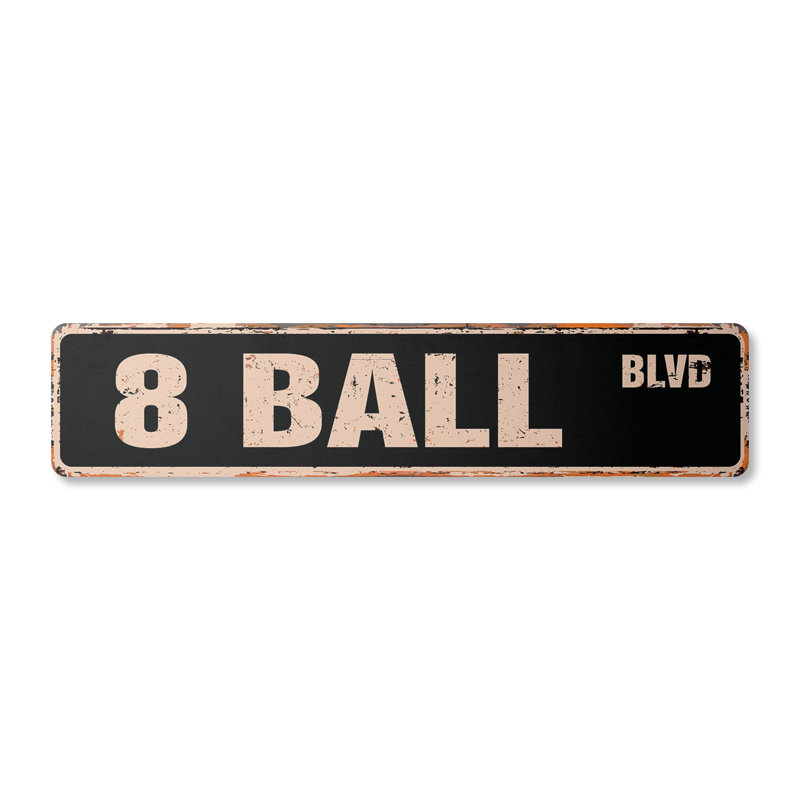 Plaque de rue à 8 boules en plastique robuste 8 po x 36 po