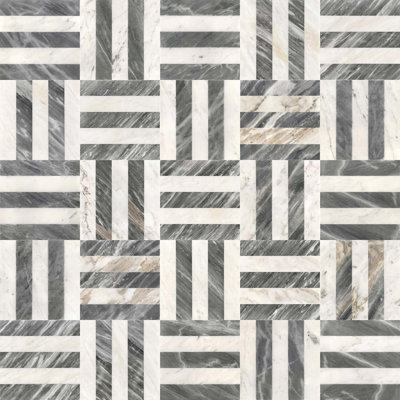 12"×12" Waterjet Polished Natural Stone Marble Tiles For Floor And Wall, 1 Box Each Pattern 4 PCS