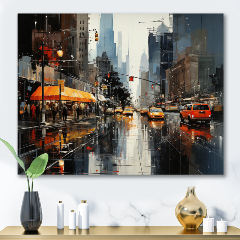 Cityscape Collage II sur toile, Toile tendue, H 34 po x l 44 po x P 1,5 po