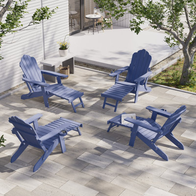 Weather Resistant Folding Adirondack Chair with Ottoman