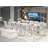 14 Pieces Extendable Dining Set Includes 1 Rectangle Xtenczar Table, 1 Coffee Table and 12 Polyester Fabric Stackable Dining Chairs - (Finish Option)-332226437-332226436