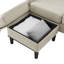 Canapé modulaire rembourré, canapé en L avec repose-pieds réversible avec rangement et 3 places pour salon, appartement, espaces compacts-106264967