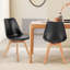 Ensemble de 4 chaises de salle à manger modernes et élégantes, recouvertes de coquillages, en bois.-306710735