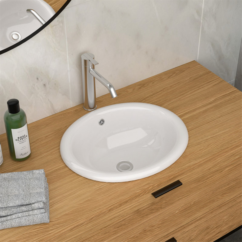 Lavabo de salle de bain semi-encastré