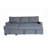Namir 90.5"W Gray Flannel Fabric Sleeper Sectional With Left-Facing Storage Chaise-2058313938