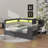 Full Size Daybed With Storage Shelves,Trundle,Charging Station,LED Light,Desk And Upholstered Headboard And Backrest-483195683