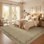 Tapis en jute lavable antidérapant à bords festonnés, résistant aux marques, tapis neutre moderne pour le salon, la chambre à coucher, la salle à manger, le patio, le porche