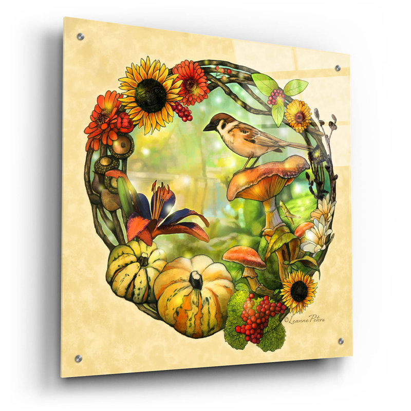 «Forest Friends» par Art and a Little Magic, art mural en verre acrylique, 24 po x 24 po, H 24 po x l 24 po x P 0,2 po