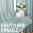 Linen Curtains for Living Room 2 Panels Back Tab Loop Pocket Textured Light Filtering Semi Sheer Rustic Farmhouse Boho Curtain for Bedroom , Cloud Blue-16304802-16304807